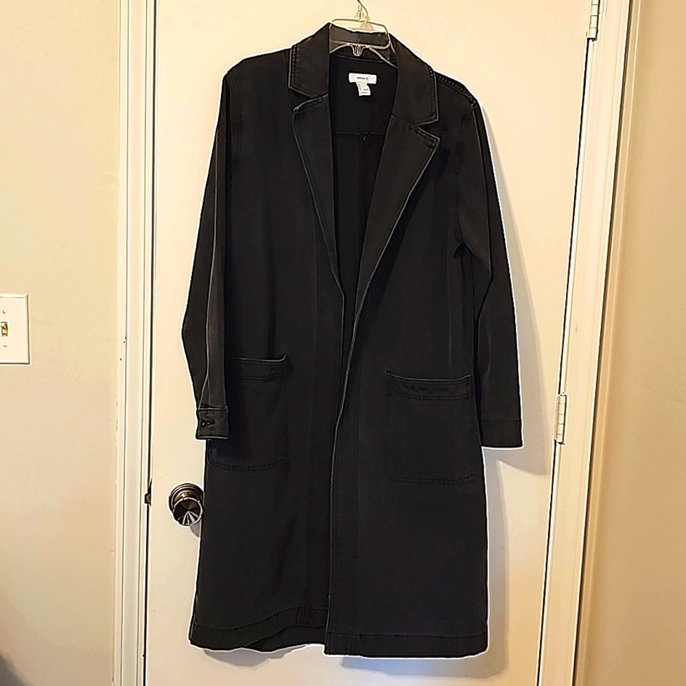 Denim trench coat dark gray from Forever 21